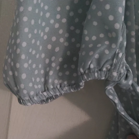 EUC✨ PAPERMOON XL mint/light blue Coraley 3/4 Tie Sleeve Blouse from Stitchfix - Picture 8 of 17